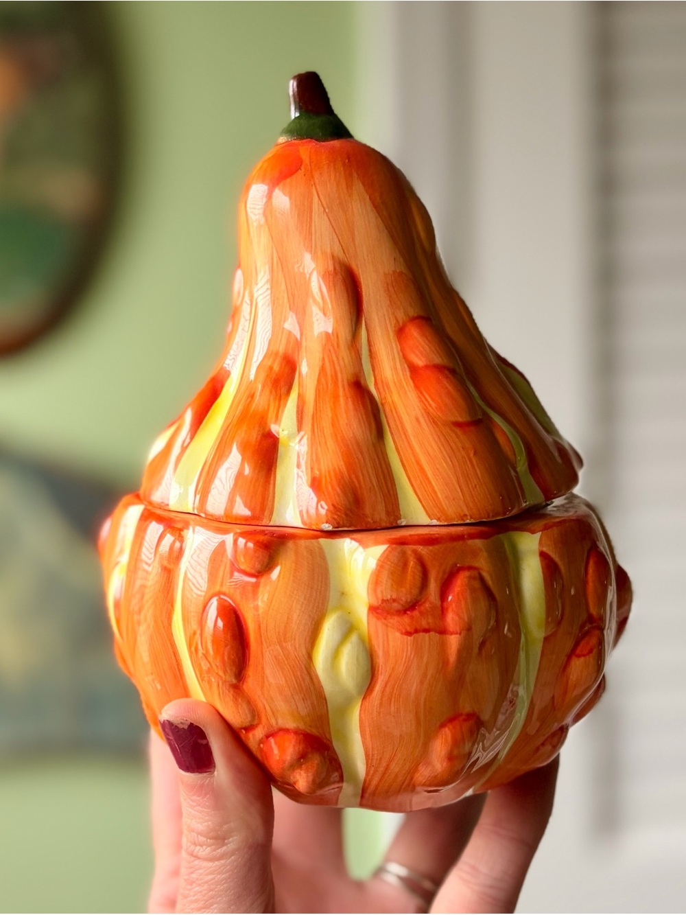 Charming Orange Ceramic Gourd Jar Candle